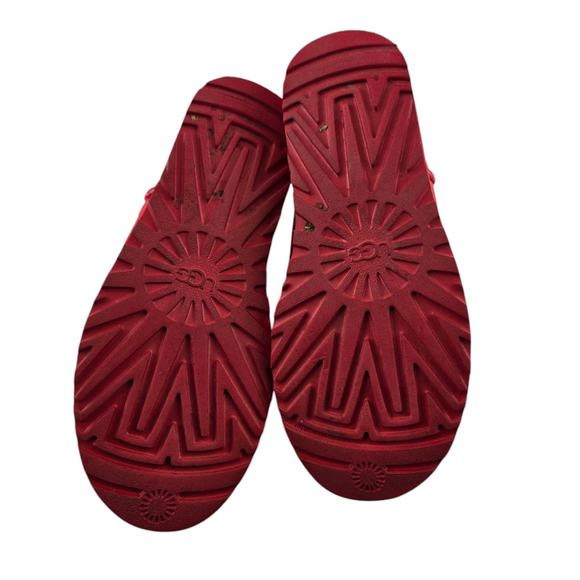 UGG Classic Ultra Mini Booties Women 7 Red Shortie Ankle Boots Comfort Shearling - Picture 8 of 9